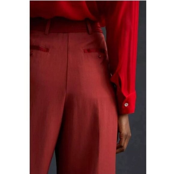 NWT ANTHROPOLOGIE TINY Noreen Trousers Dress Pants 10 Straight Leg High Waist - Picture 6 of 6